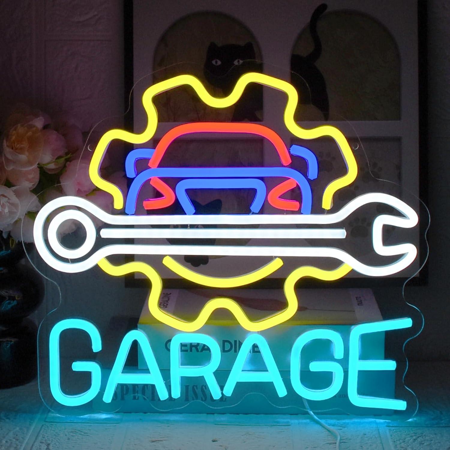 Auto Repair Shop - Неоновая вывеска для гаража с USB-питанием,