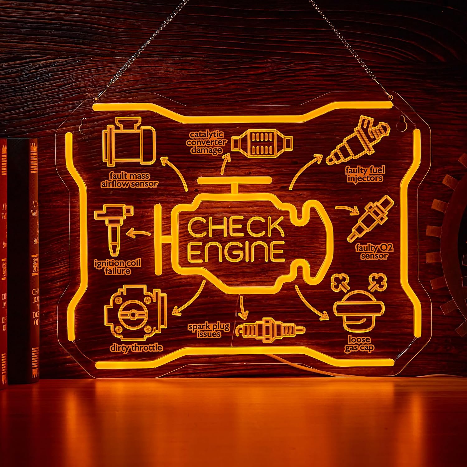 Auto Repair Shop Signs - Неоновая вывеска «Check Engine» с USB-подсветкой