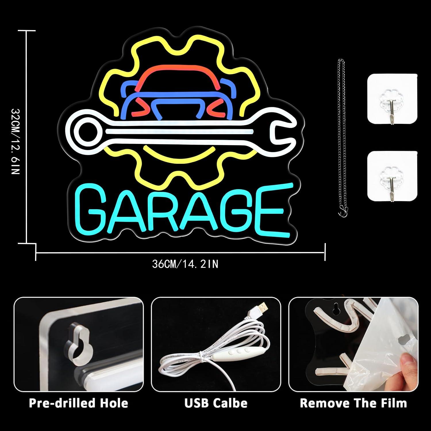 Неоновая вывеска для гаража с  – обзор и цена Auto Repair Shop